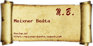 Meixner Beáta névjegykártya